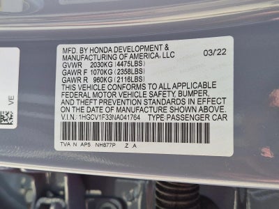 2022 Honda Accord Sedan Sport 1.5T CVT