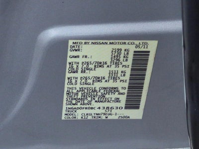2011 Nissan Frontier 2WD Crew Cab LWB Auto SV