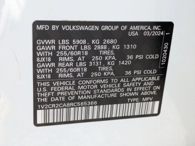 2024 Volkswagen Atlas 2.0T Peak Edition SE w/Technology 4MOTION