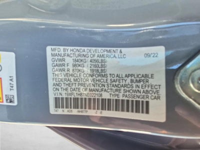 2022 Honda Civic Hatchback Sport Touring CVT