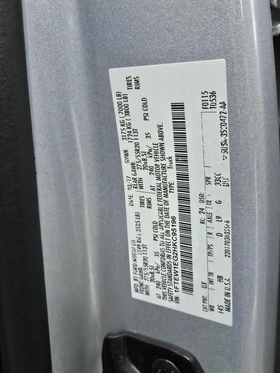 2017 Ford F-150 Lariat 4WD SuperCrew 5.5' Box