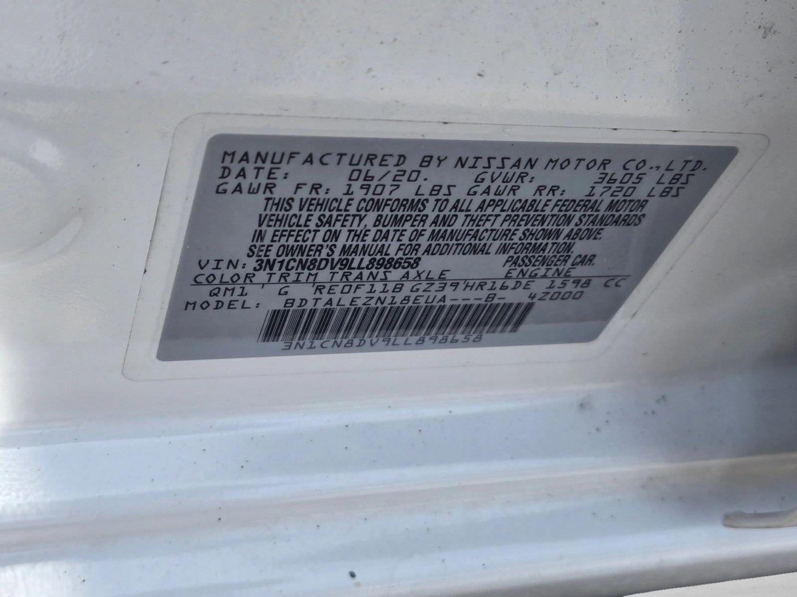 2020 Nissan Versa S CVT