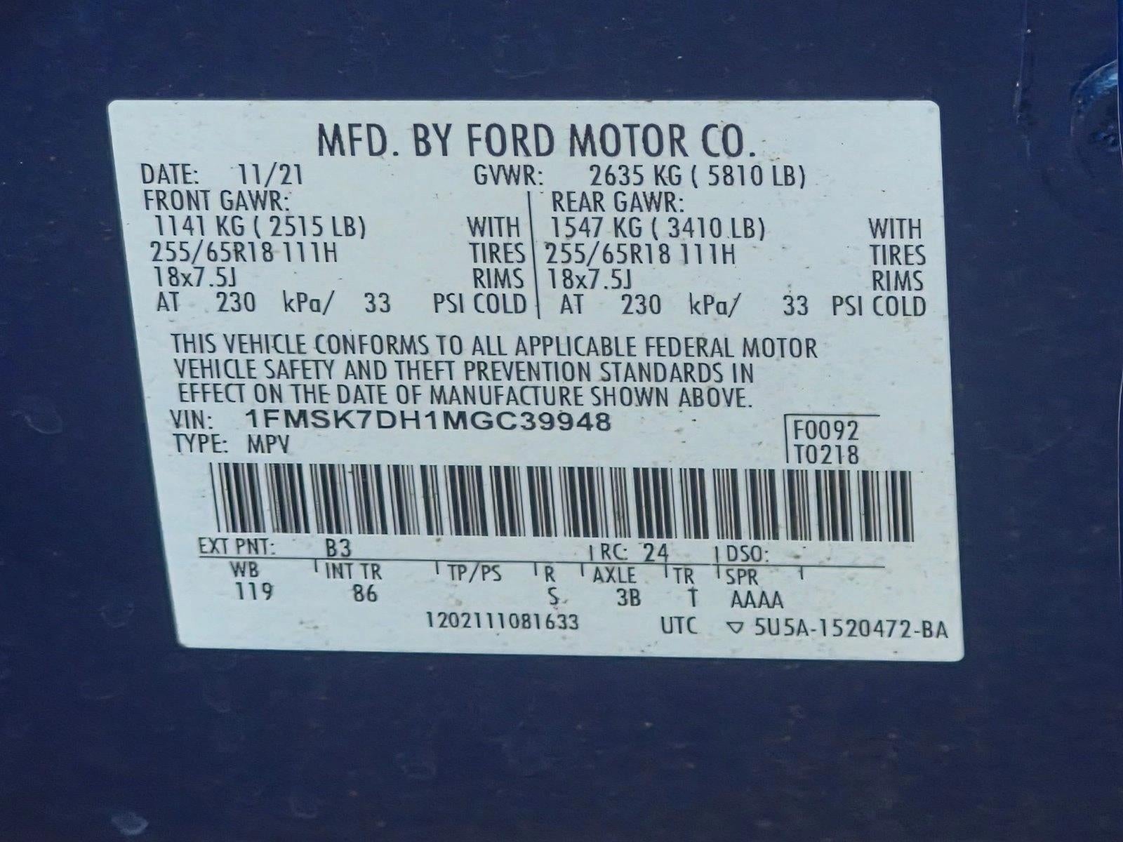 2021 Ford Explorer XLT RWD