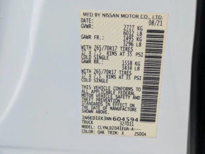 2022 Nissan Frontier Crew Cab 4x4 PRO-4X Auto