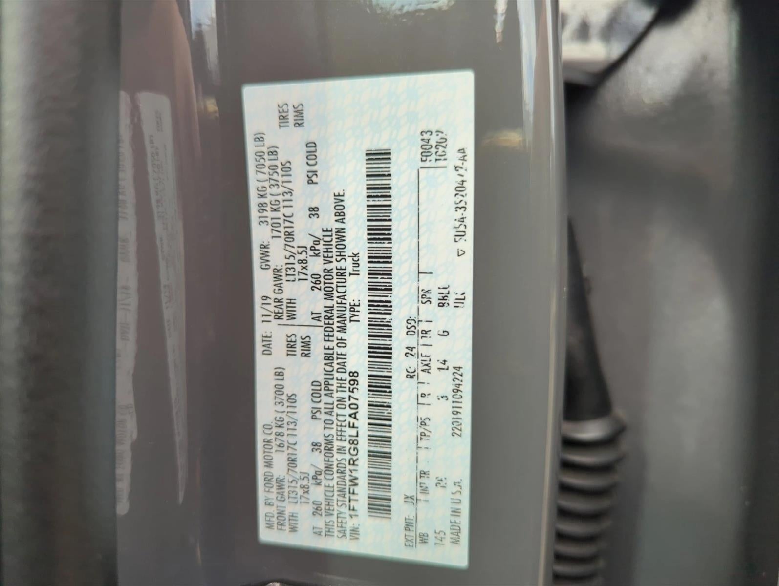 2020 Ford F-150 Raptor 4WD SuperCrew 5.5' Box