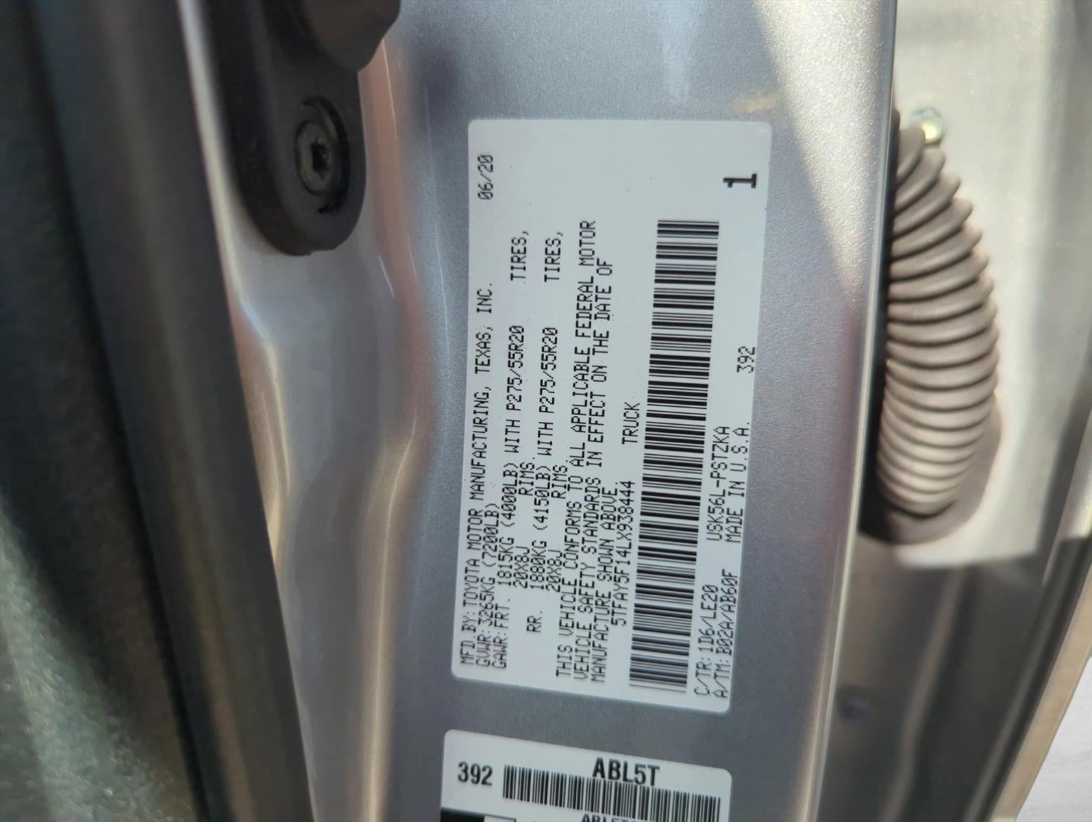 2020 Toyota Tundra 4WD 4WD Platinum CrewMax 5.5' Bed 5.7L (Natl)