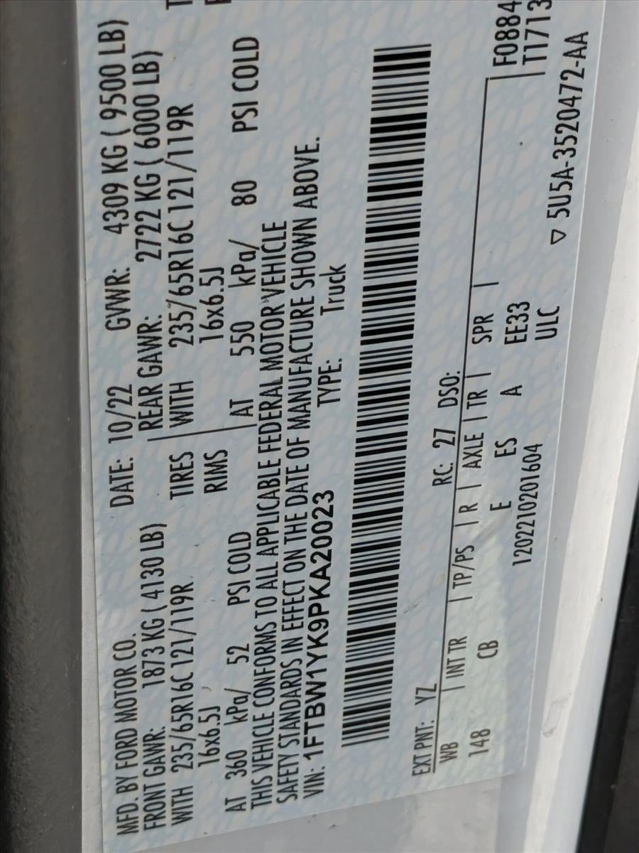 2023 Ford E-Transit Cargo Van T-350 130" Low Rf 9500 GVWR RWD