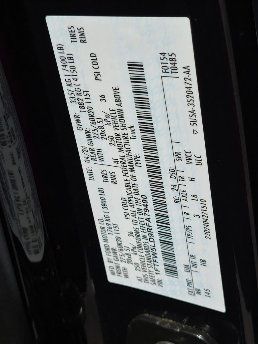 2024 Ford F-150 LARIAT 4WD SuperCrew 5.5' Box
