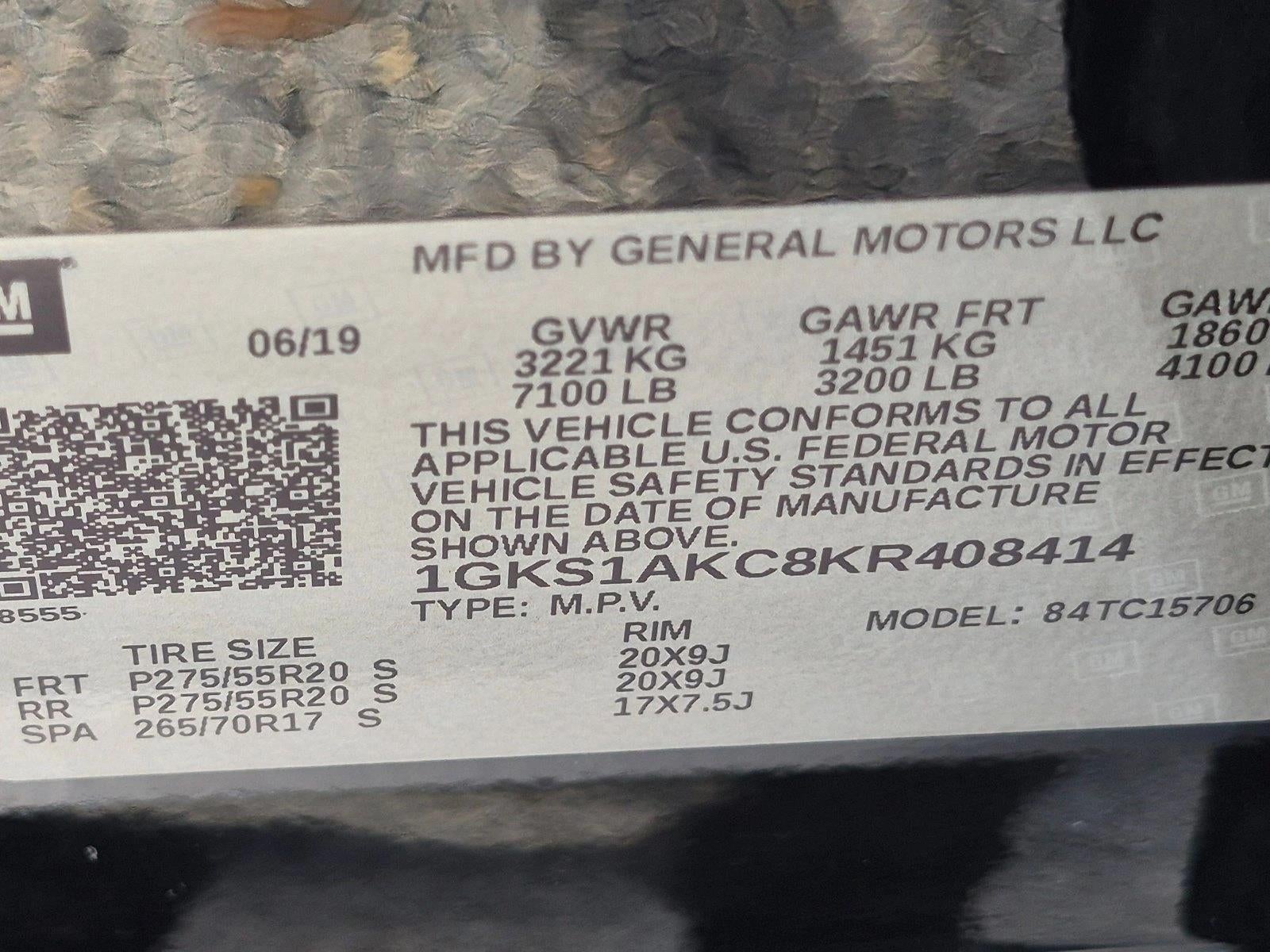 2019 GMC Yukon 2WD 4dr SLE
