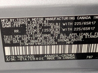2019 Toyota RAV4 XLE FWD (GS)