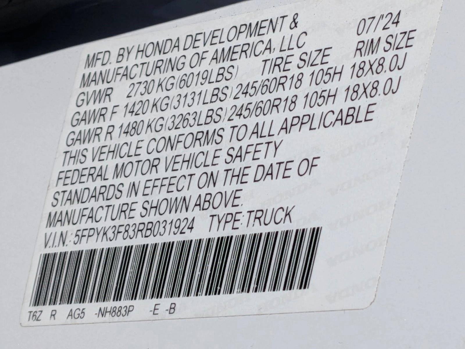 2024 Honda Ridgeline Black Edition AWD