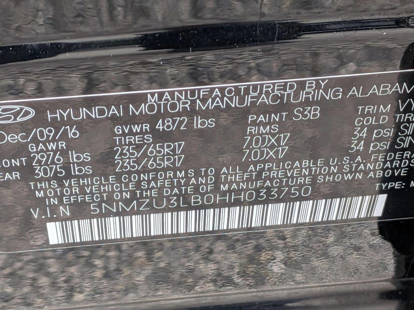 2017 Hyundai Santa Fe Sport 2.4L Auto
