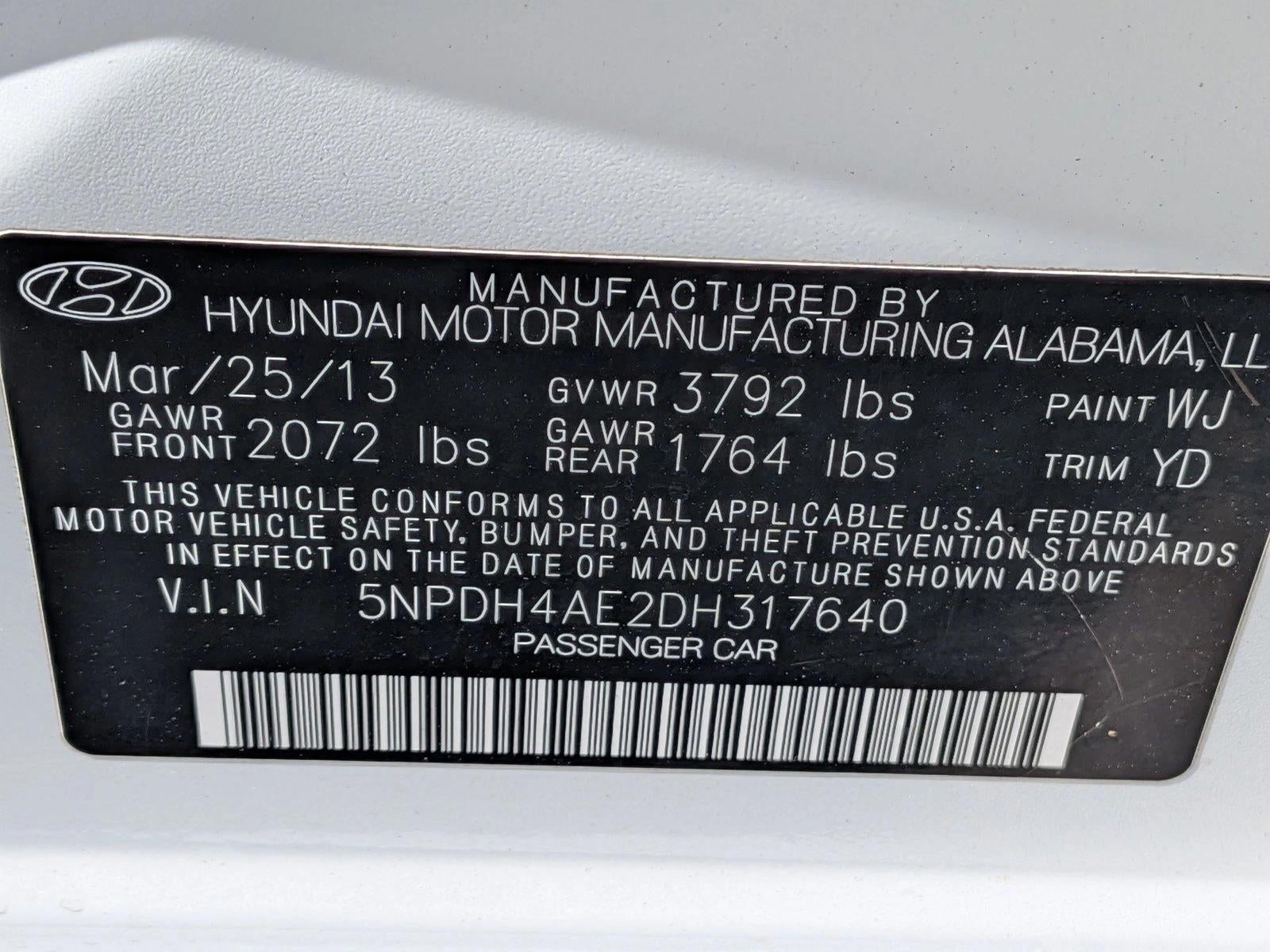 2013 Hyundai ELANTRA 4dr Sdn Auto GLS PZEV