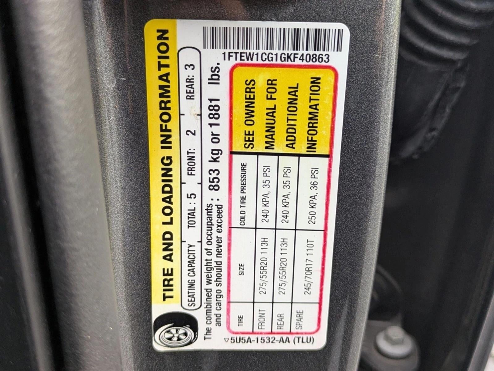 2016 Ford F-150 2WD SuperCrew 5-1/2 Ft Box XLT