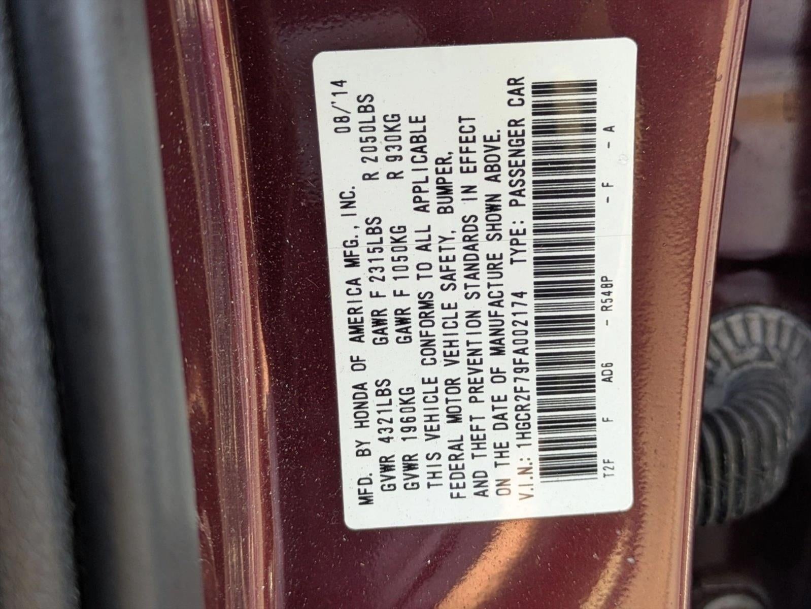 2015 Honda Accord Sedan EX CVT PZEV