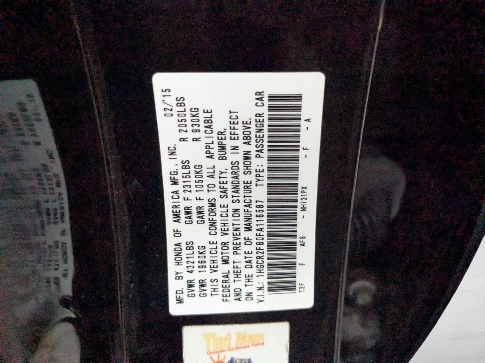 2015 Honda Accord Sedan EX-L CVT PZEV