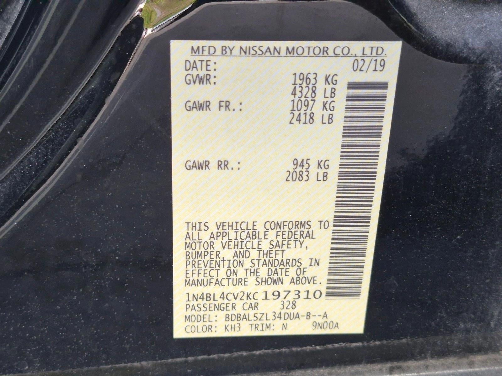 2019 Nissan Altima 2.5 SR Sedan