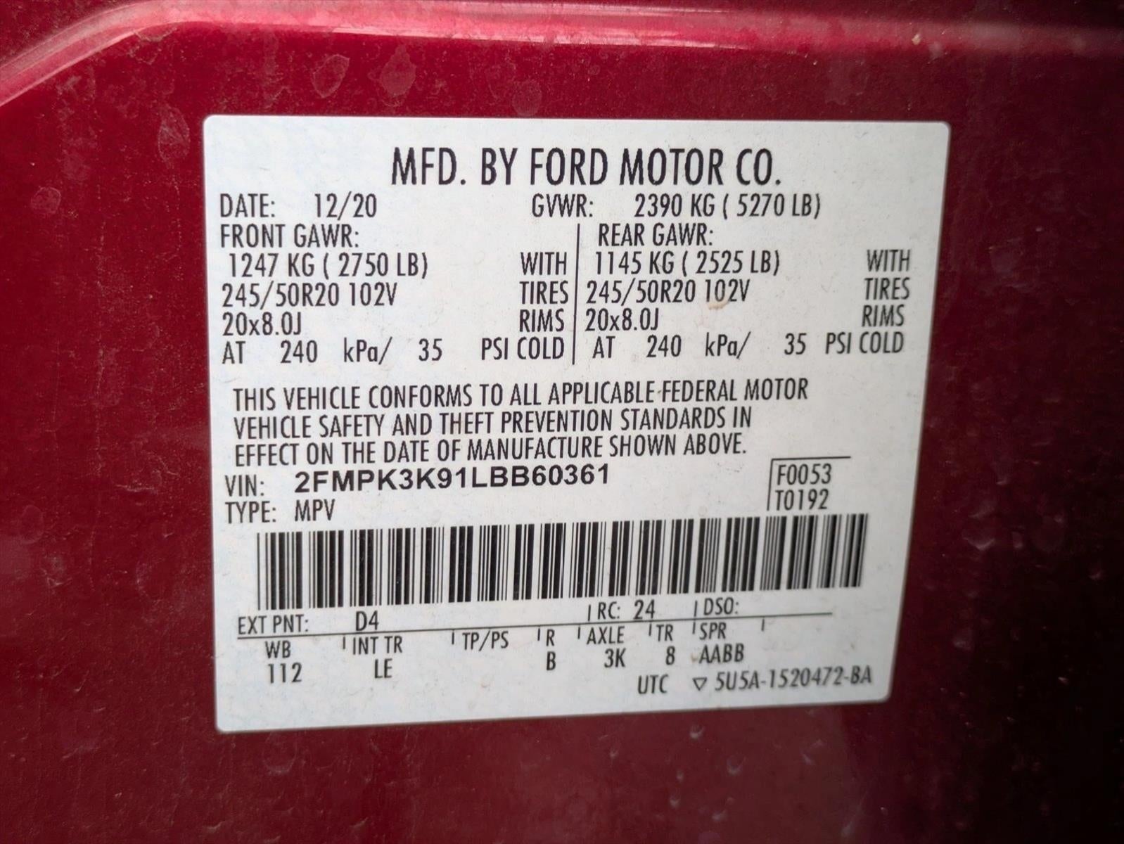 2020 Ford Edge Titanium FWD
