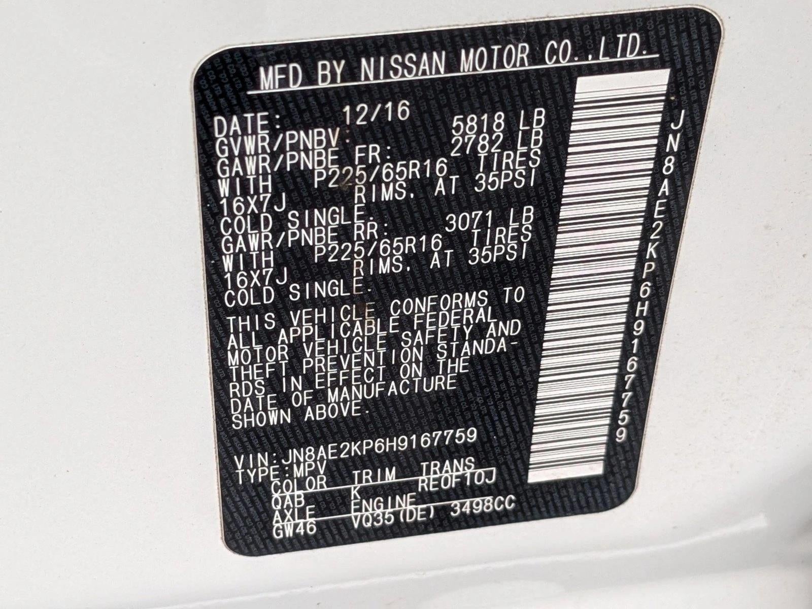 2017 Nissan Quest SV CVT