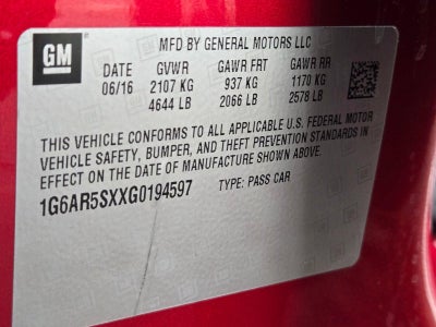 2016 Cadillac CTS Sedan 2.0L Turbo I4 RWD Luxury