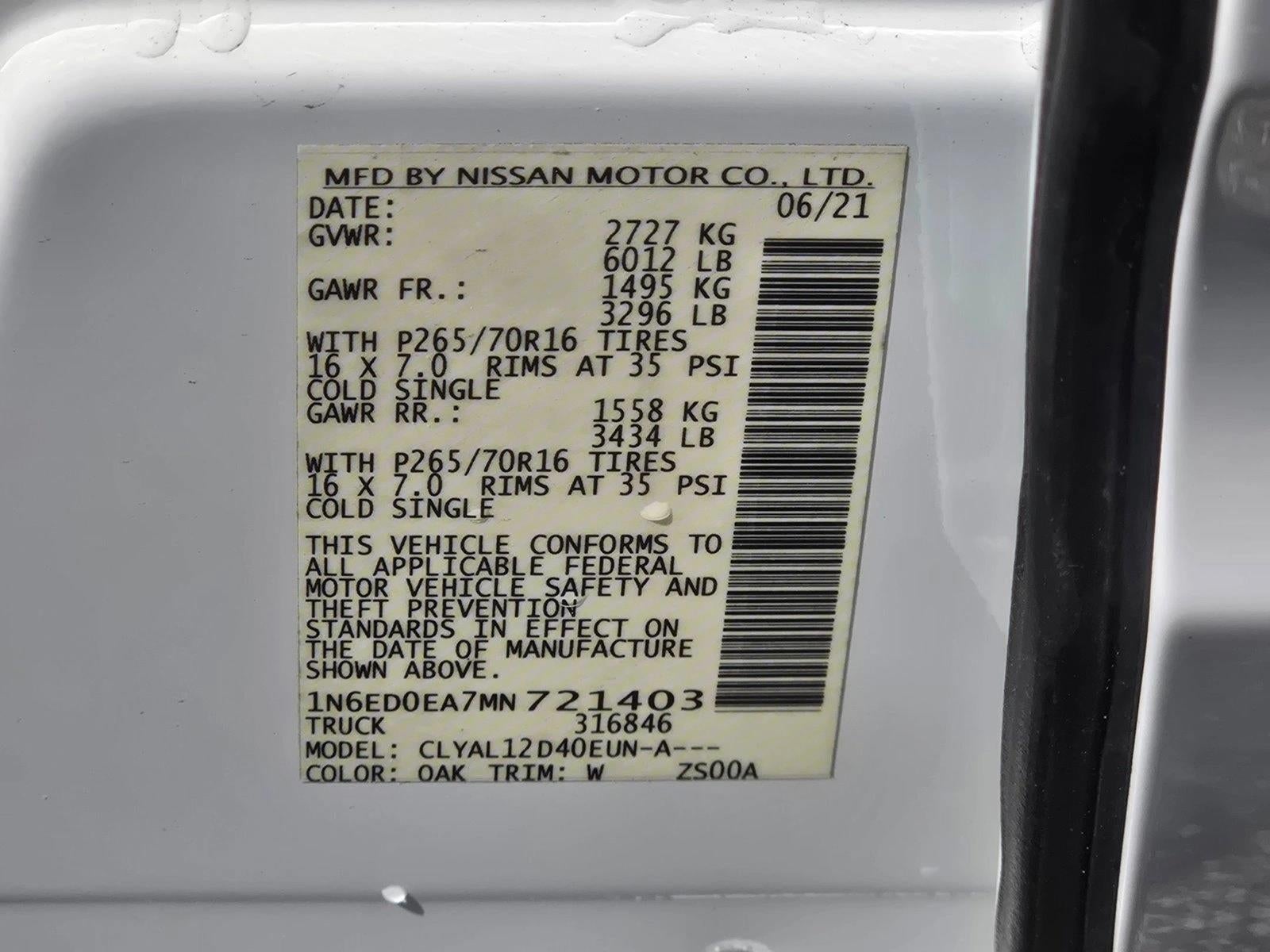 2021 Nissan Frontier Crew Cab 4x2 S Auto