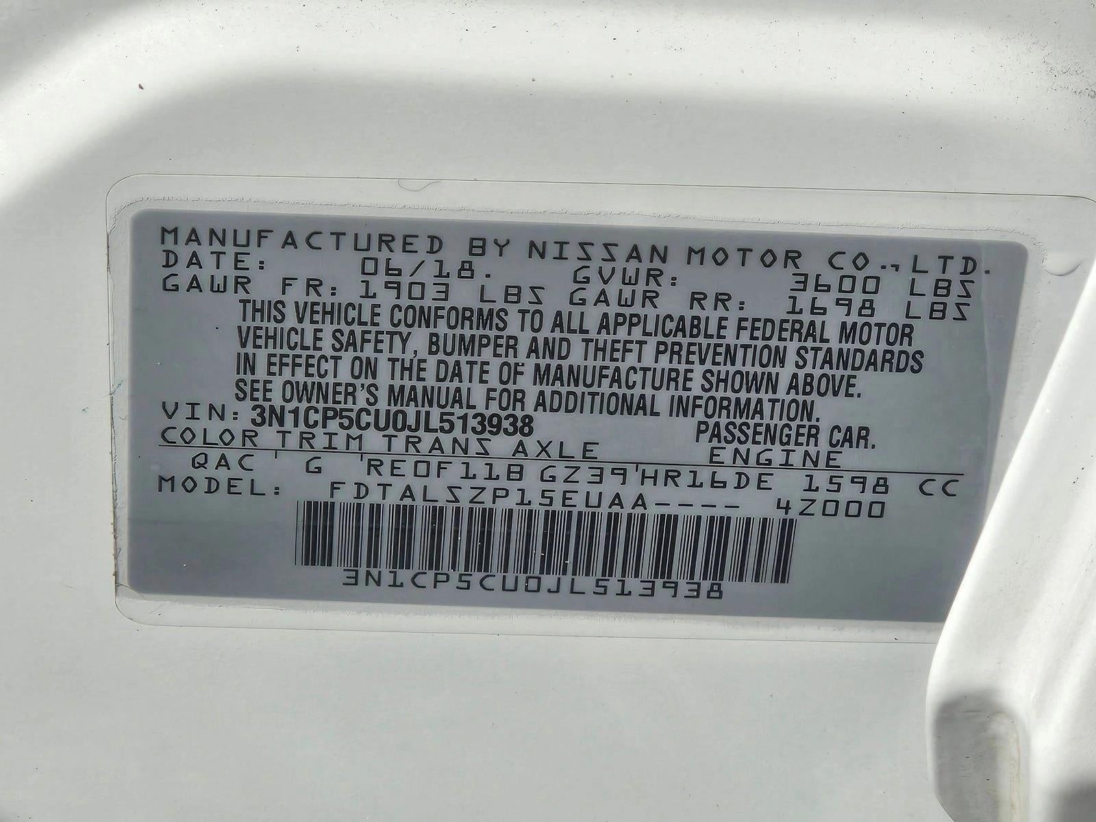 2018 Nissan Kicks SV FWD