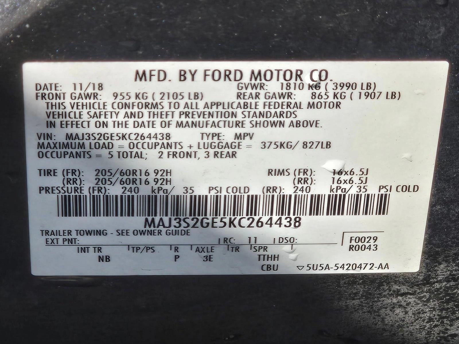 2019 Ford EcoSport SE FWD