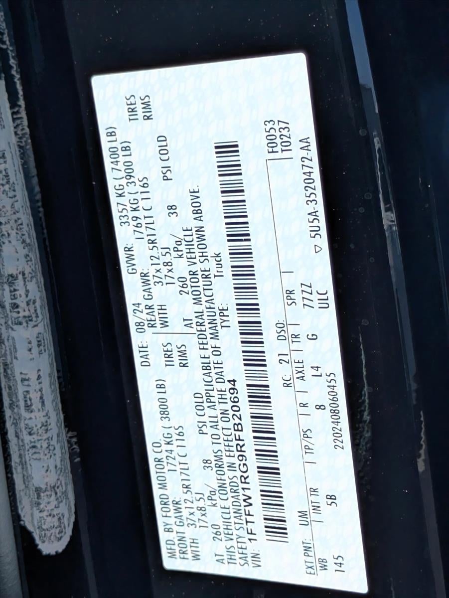 2024 Ford F-150 Raptor 4WD SuperCrew 5.5' Box