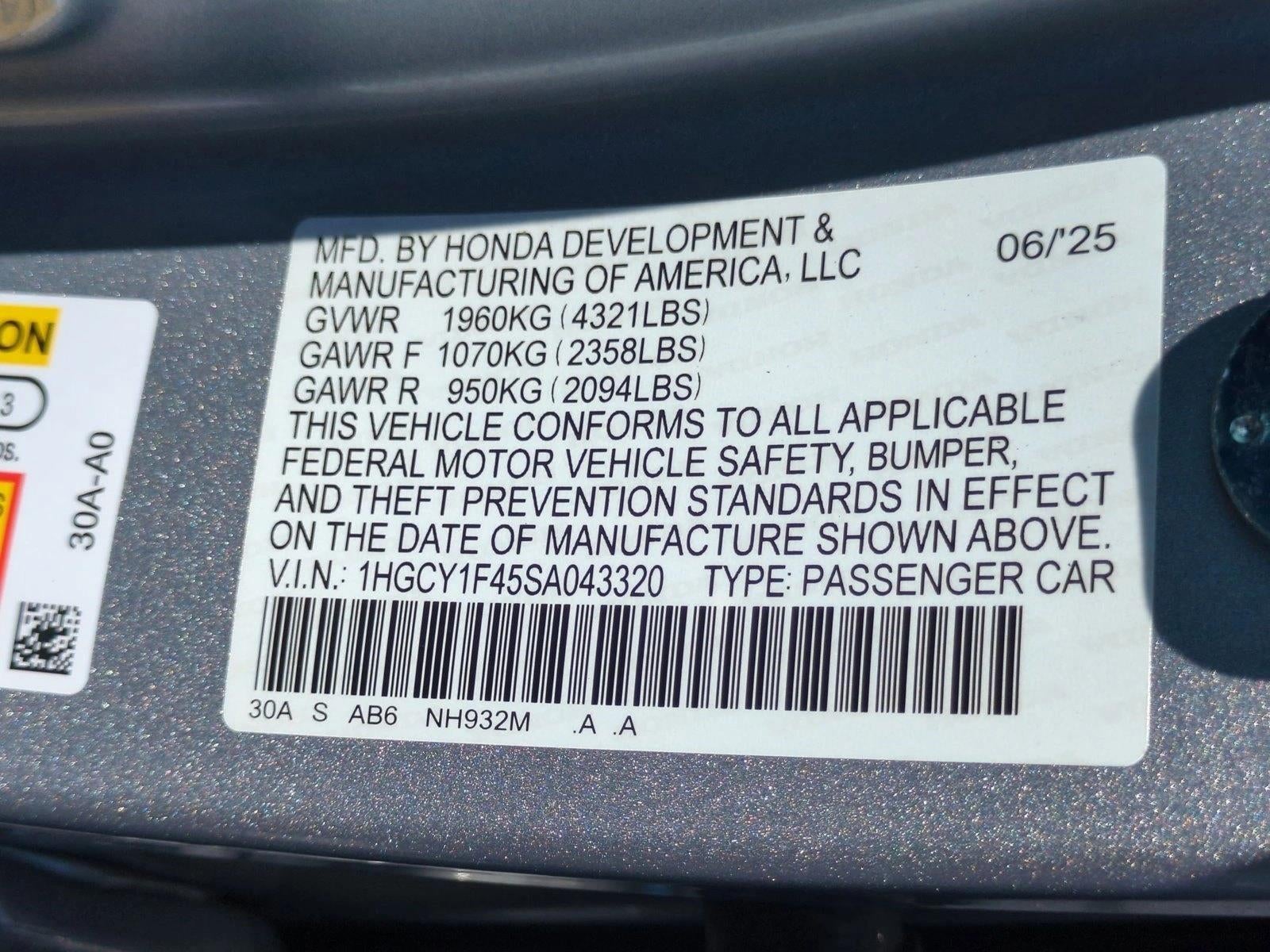 2025 Honda Accord Sedan SE CVT