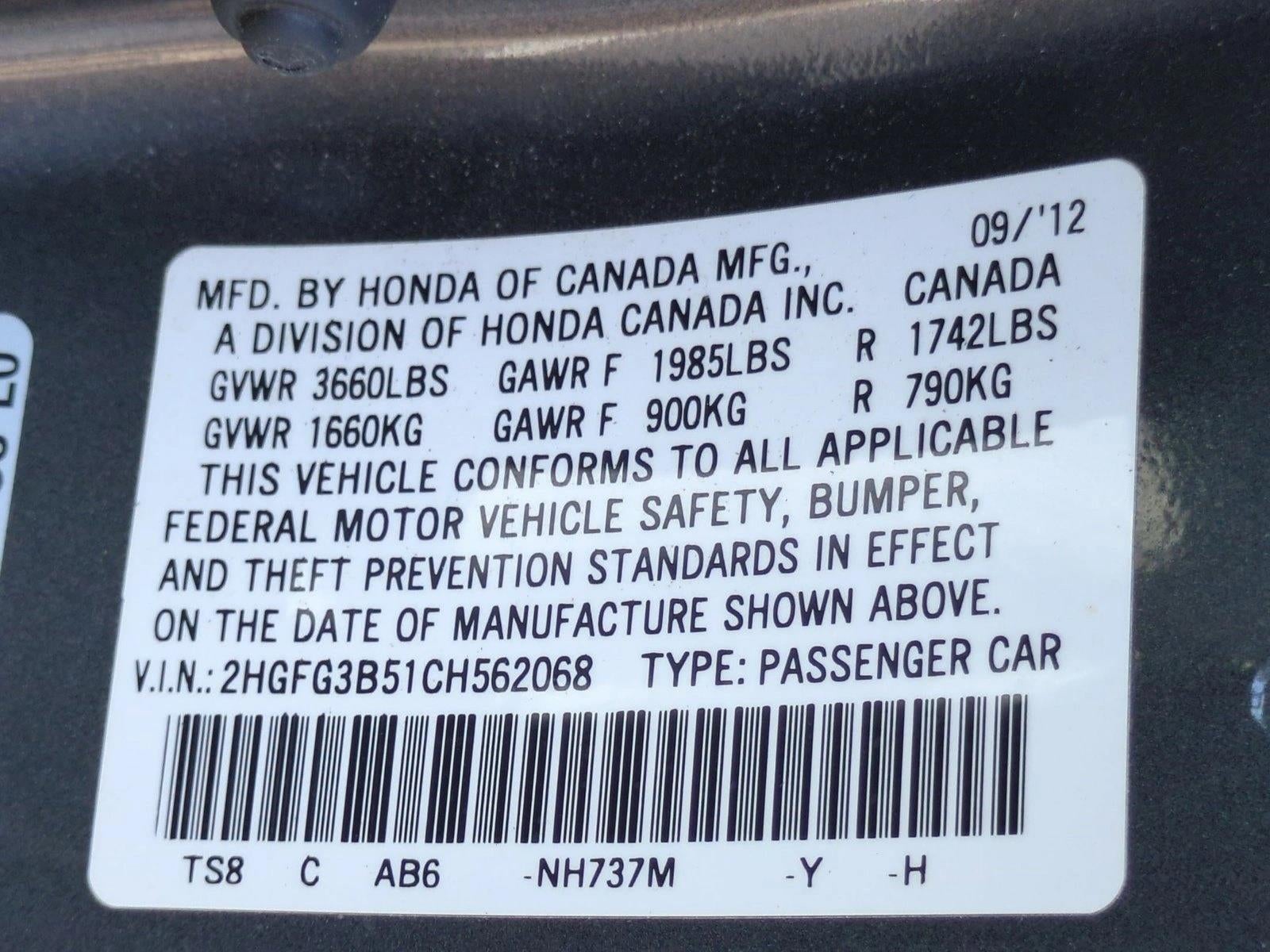 2012 Honda Civic Coupe LX Automatic