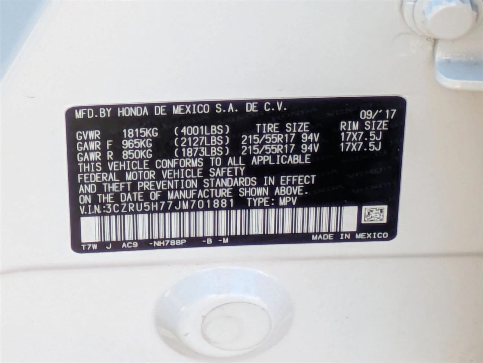 2018 Honda HR-V EX-L Navi 2WD CVT