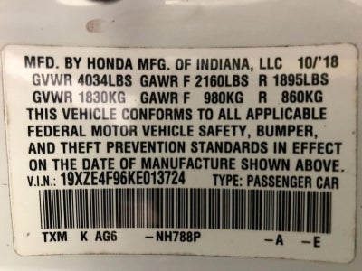 2019 Honda Insight Touring CVT