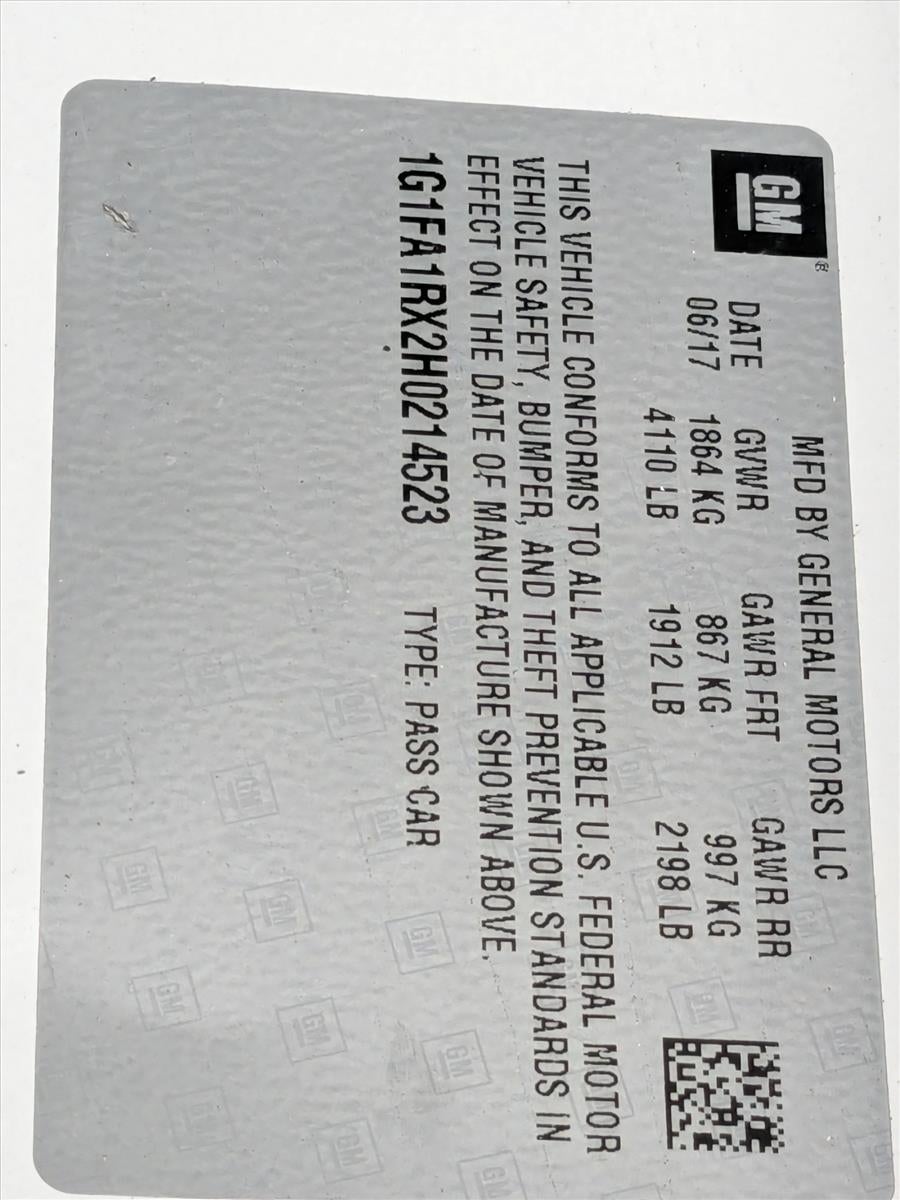 2017 Chevrolet Camaro 2dr Coupe 1LS