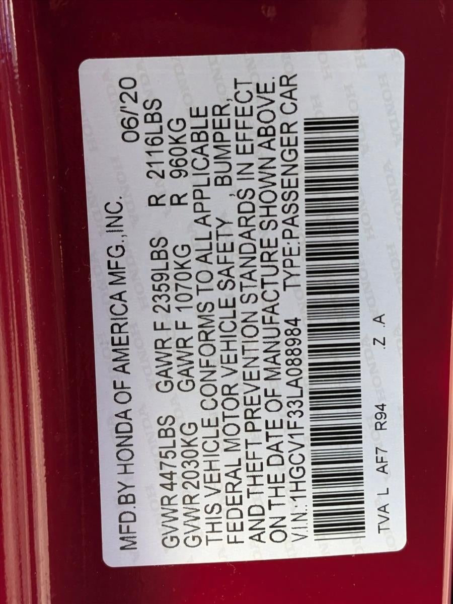 2020 Honda Accord Sedan Sport 1.5T CVT