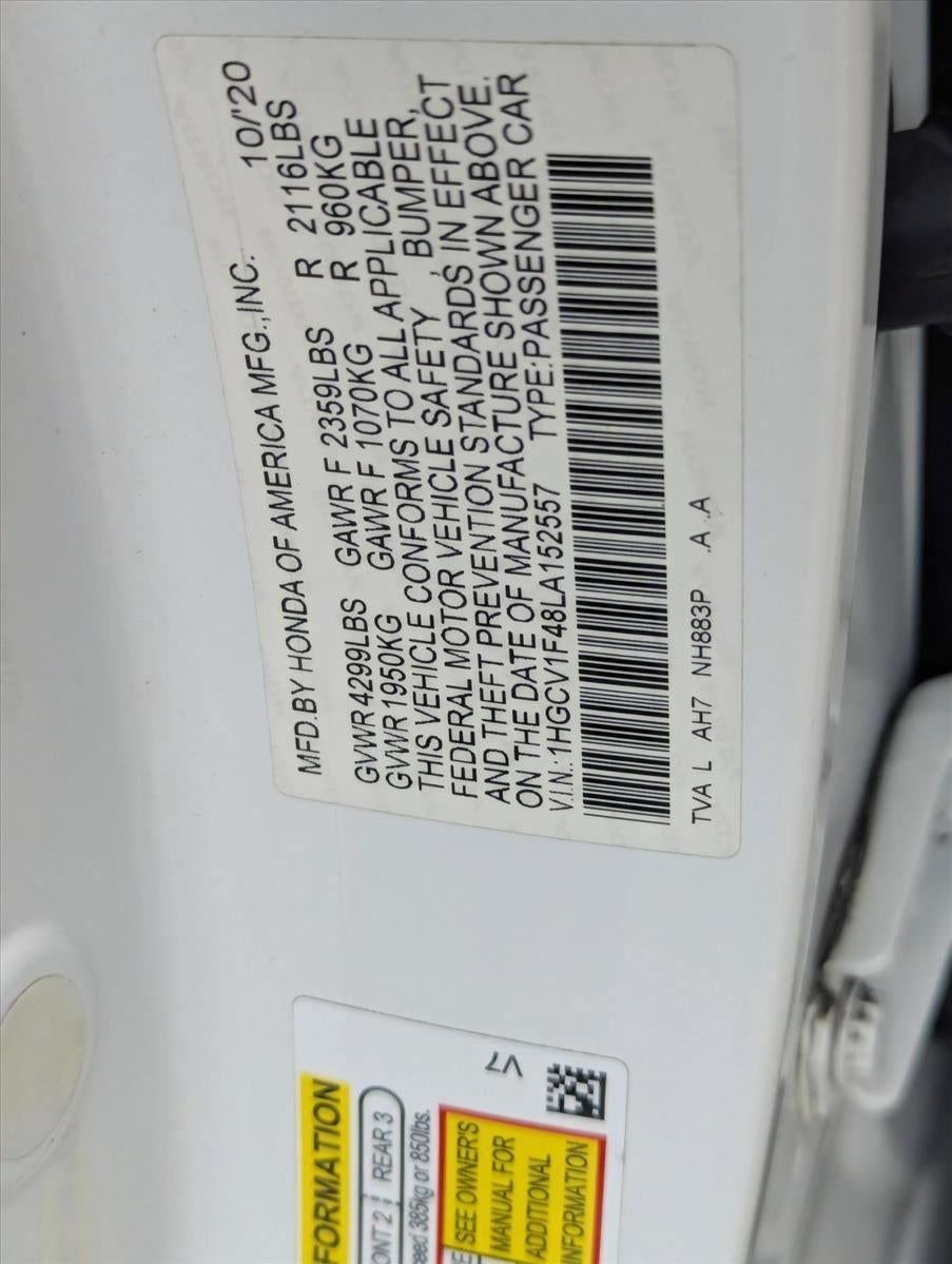 2020 Honda Accord Sedan EX 1.5T CVT