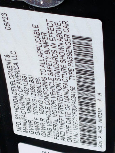 2023 Honda Accord Sedan EX CVT w/o BSI