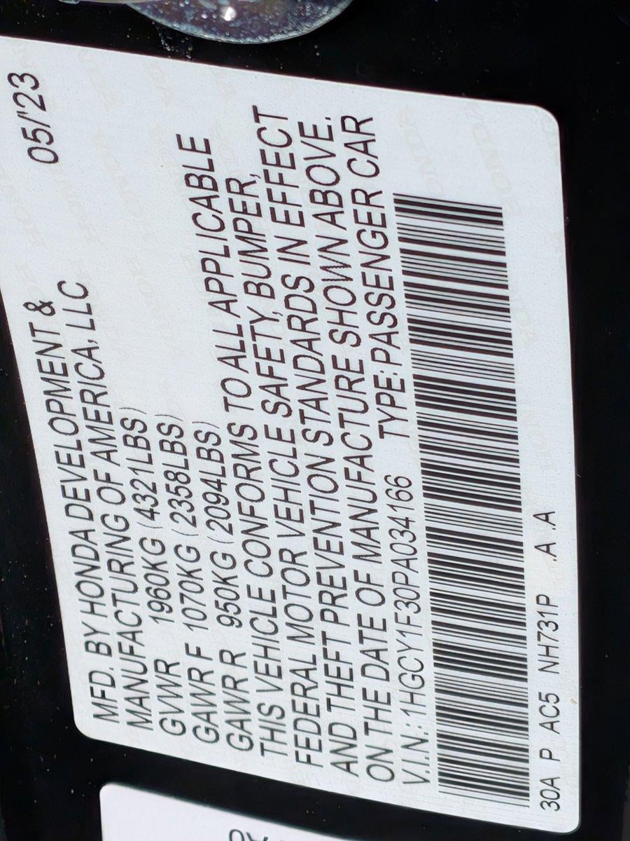 2023 Honda Accord Sedan EX CVT w/o BSI