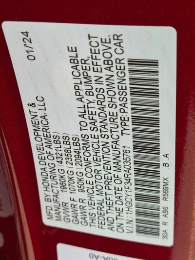 2024 Honda Accord Sedan EX CVT