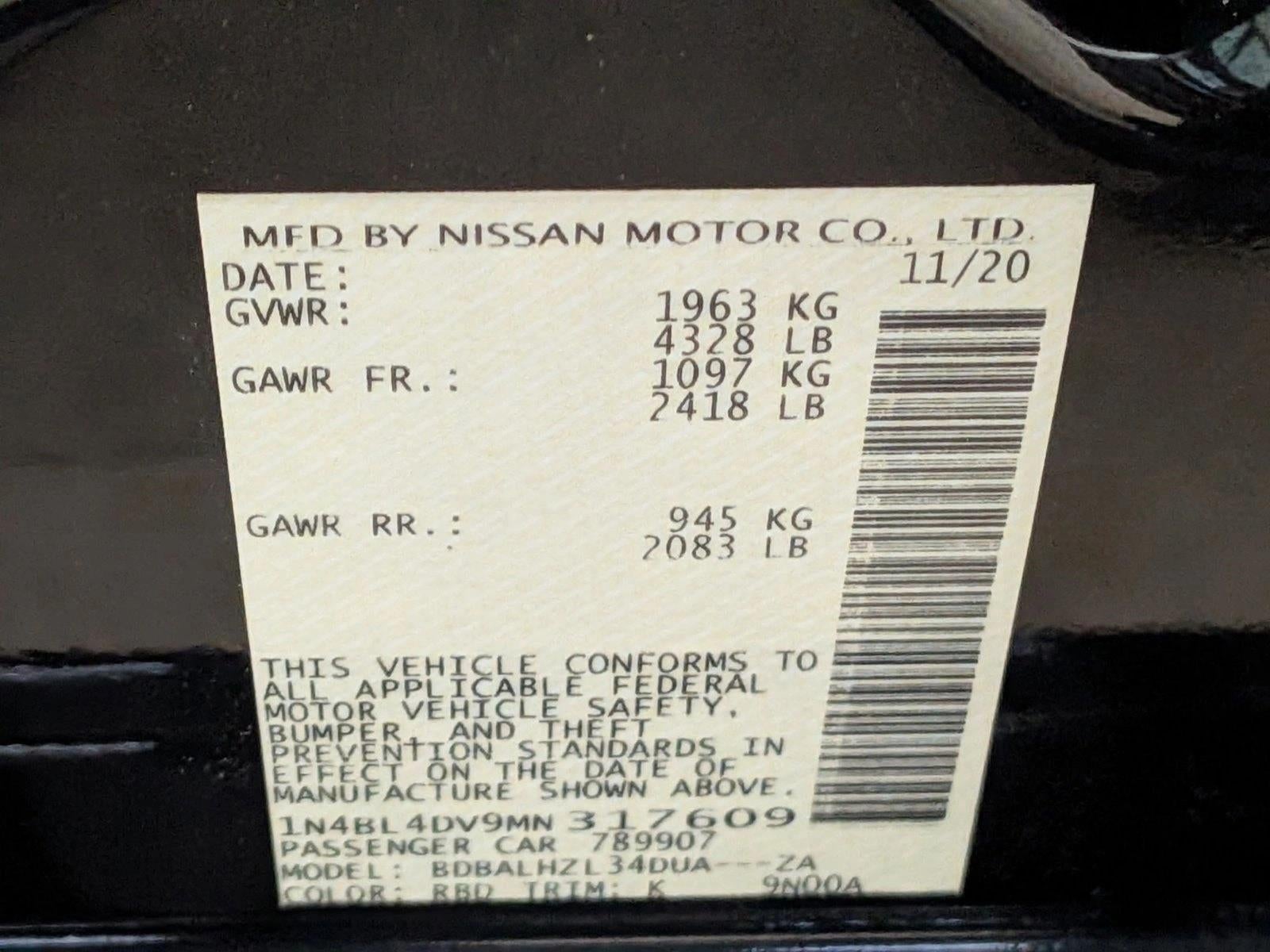 2021 Nissan Altima 2.5 SV Sedan
