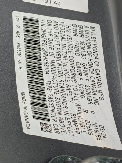 2024 Honda Civic Sedan LX CVT