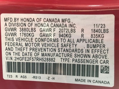 2024 Honda Civic Sedan Sport CVT