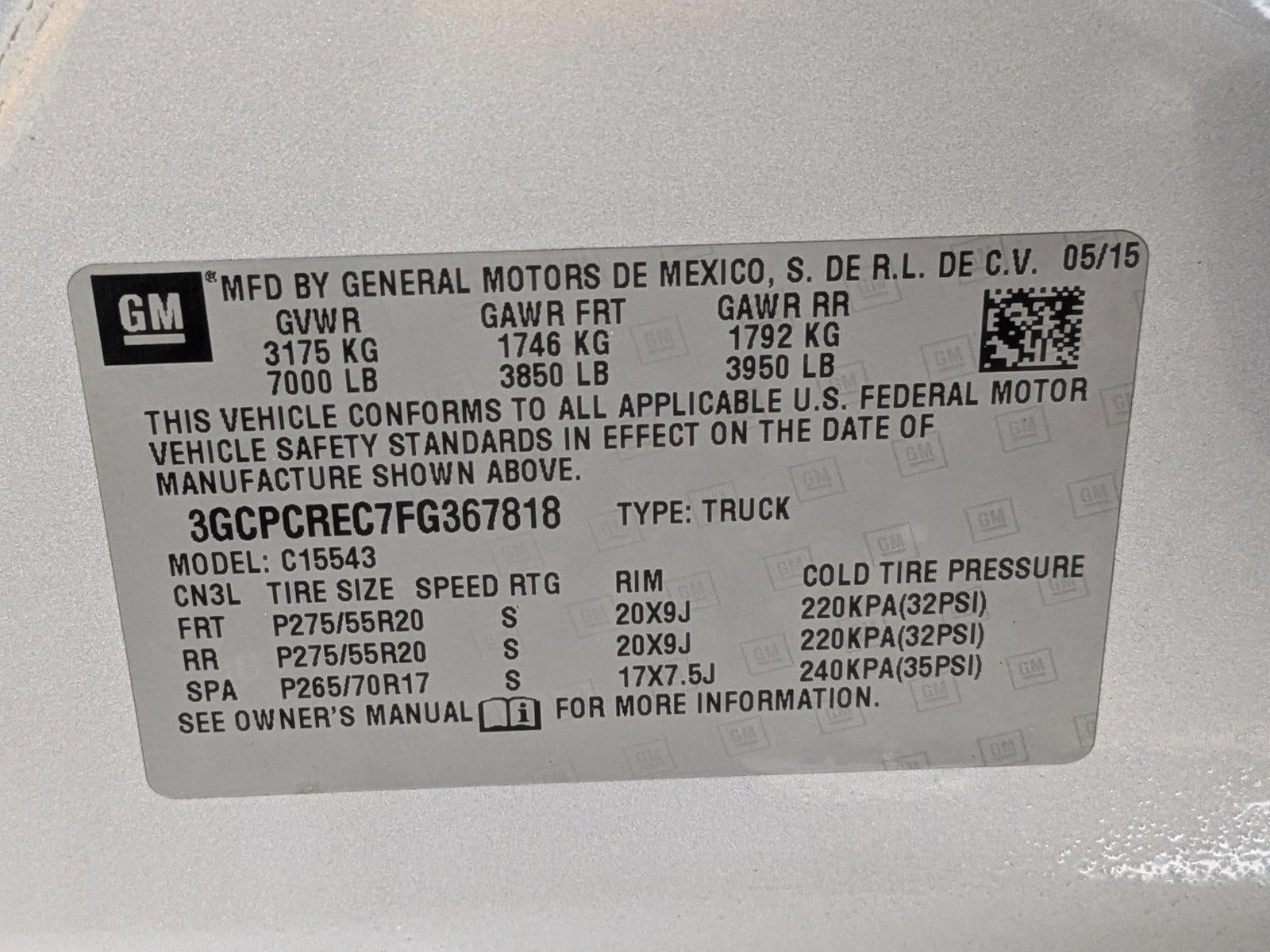 2015 Chevrolet Silverado 1500 Crew Cab Short Box 2-Wheel Drive LT