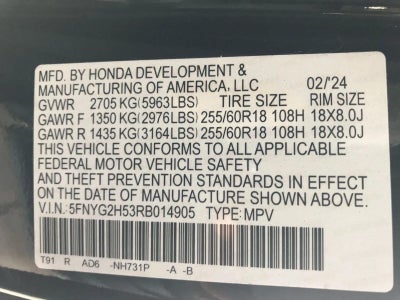 2024 Honda Pilot EX-L 7 Passenger 2WD