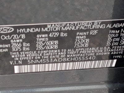 2019 Hyundai SANTA FE Limited 2.4L Auto FWD