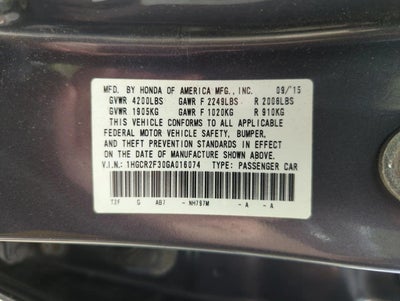 2016 Honda Accord Sedan LX CVT PZEV