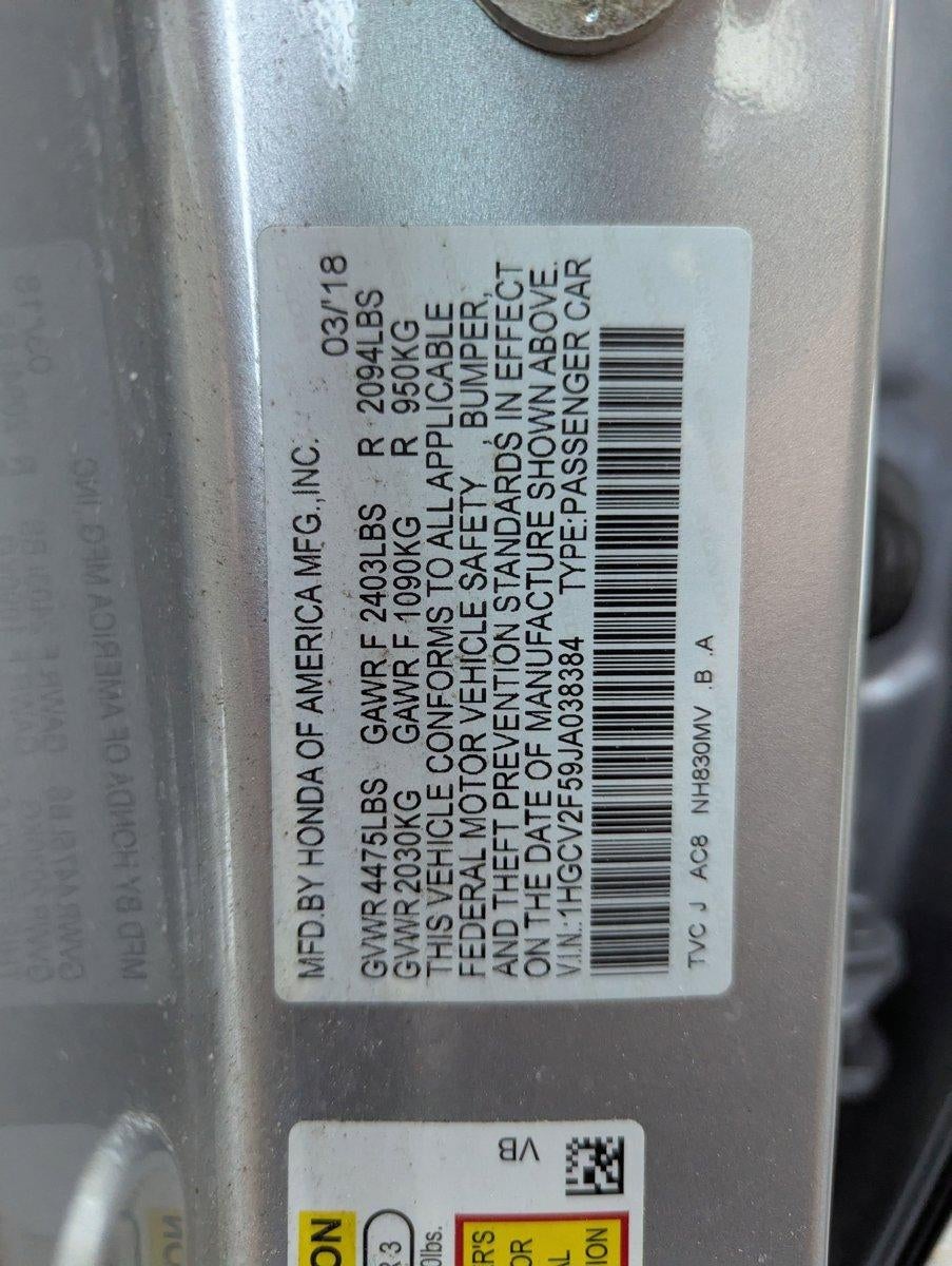 2018 Honda Accord Sedan EX-L 2.0T Automatic