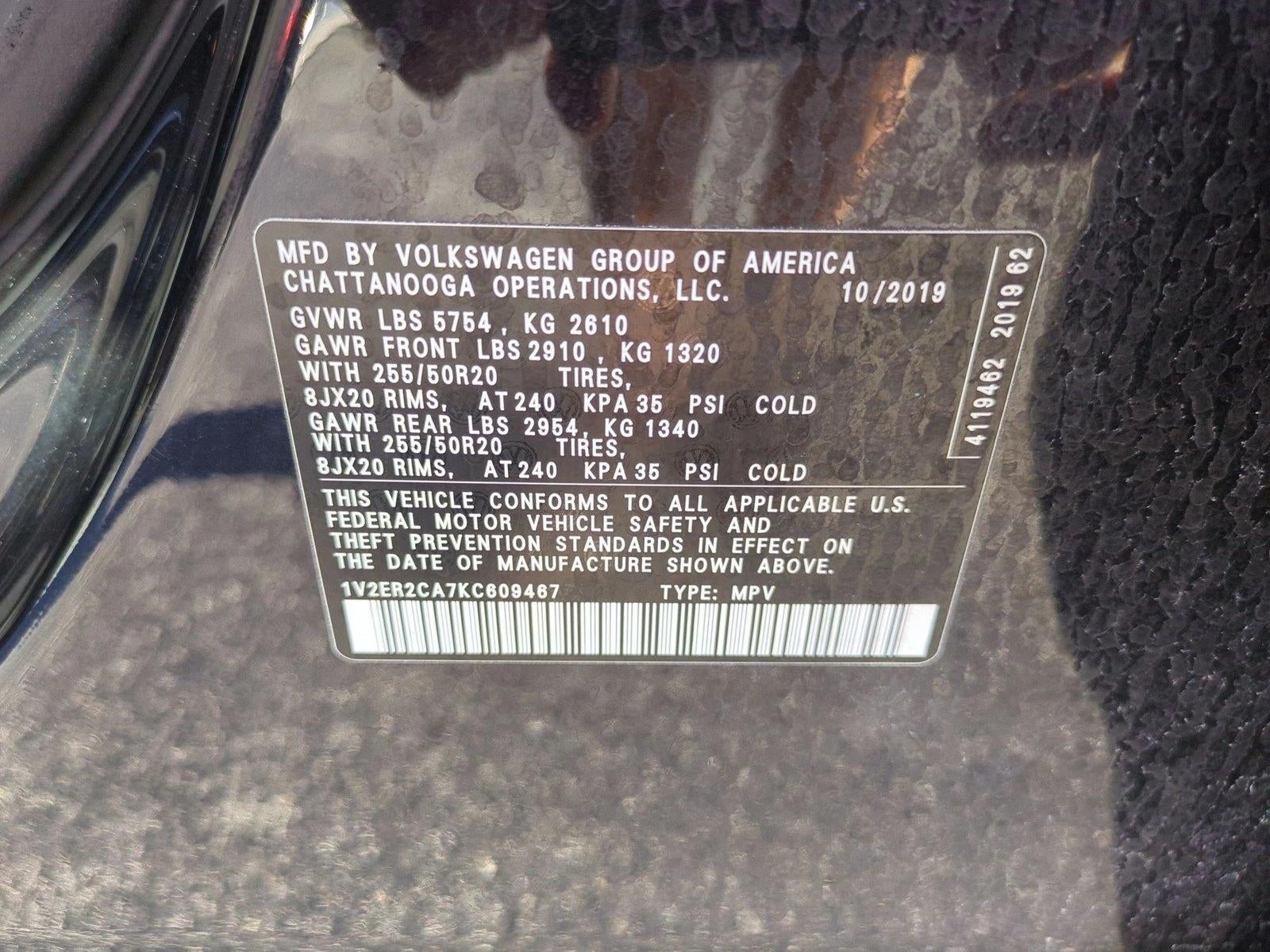 2019 Volkswagen Atlas 3.6L V6 SEL FWD