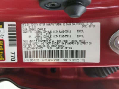 2022 Toyota Tacoma 2WD 2WD SR5 Double Cab 6' Bed V6 AT (GS)