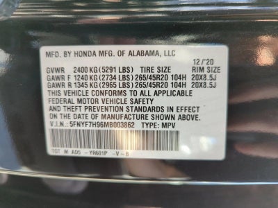 2021 Honda Passport Touring FWD