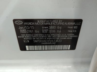 2015 Hyundai ELANTRA 4dr Sdn Auto SE